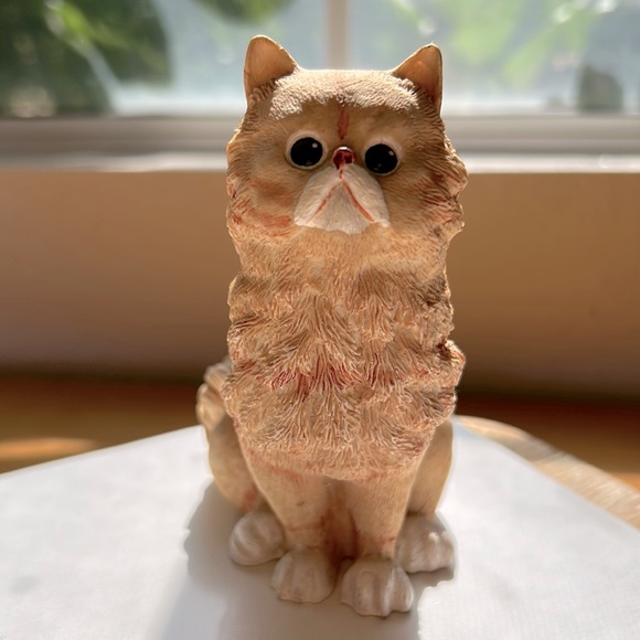 Other - 🩷HOST PICK🩷Orange Persian Cat Figurine Polyresin Wise Cat Vintage